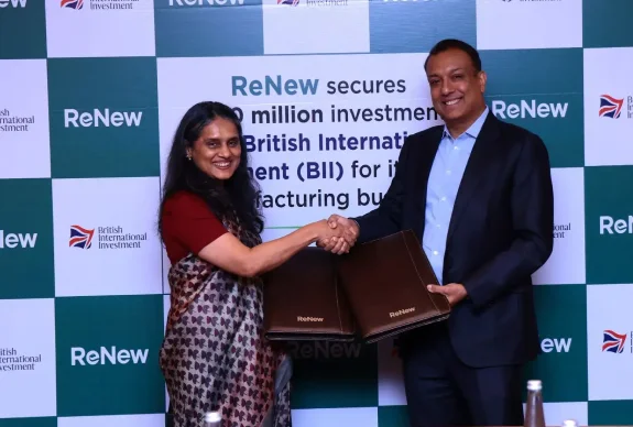 ReNew and British International Investment representatives at the BII investment announcement