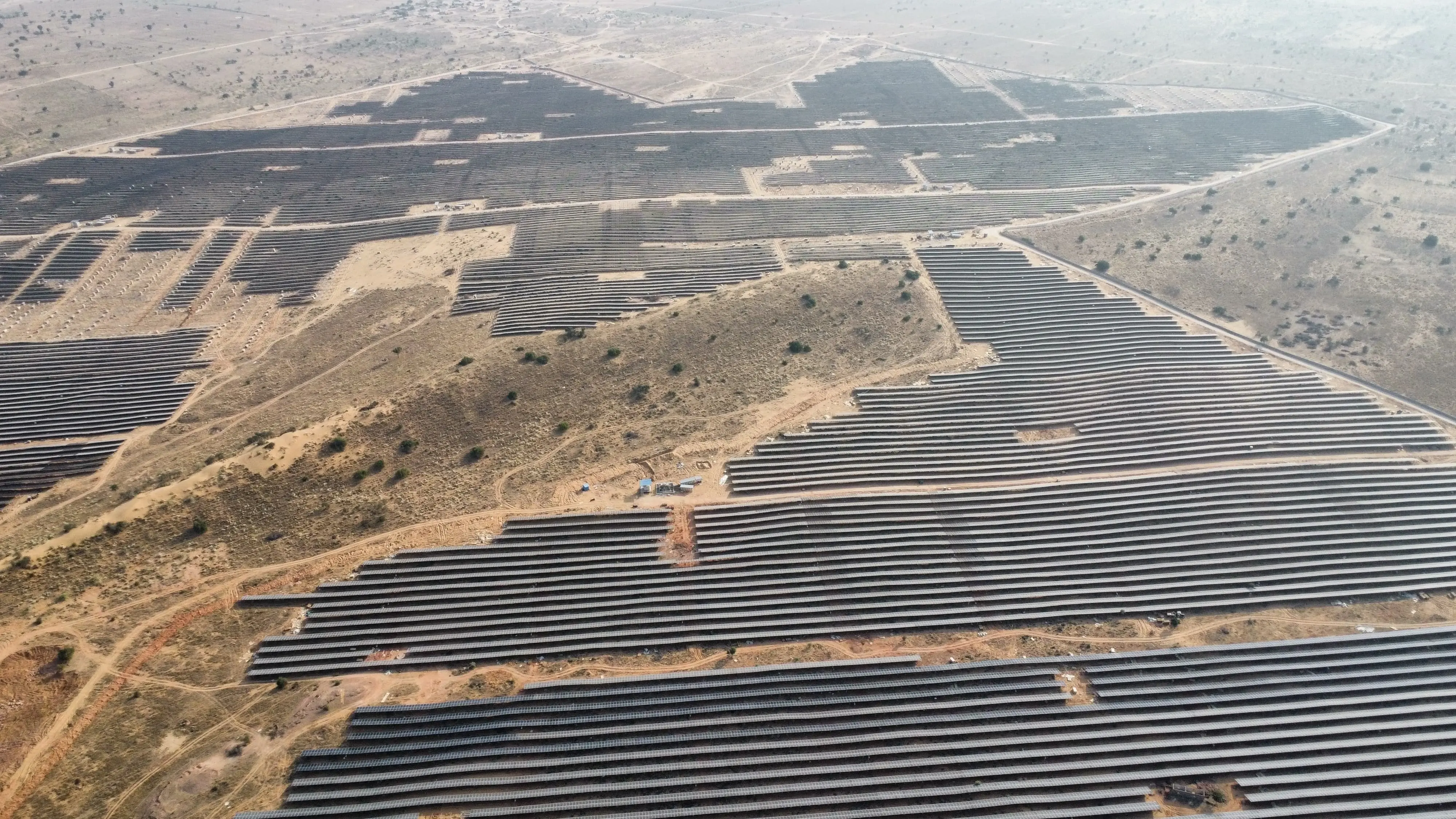 Solar panels across ReNew's 80 MWp project site in Rajasthan